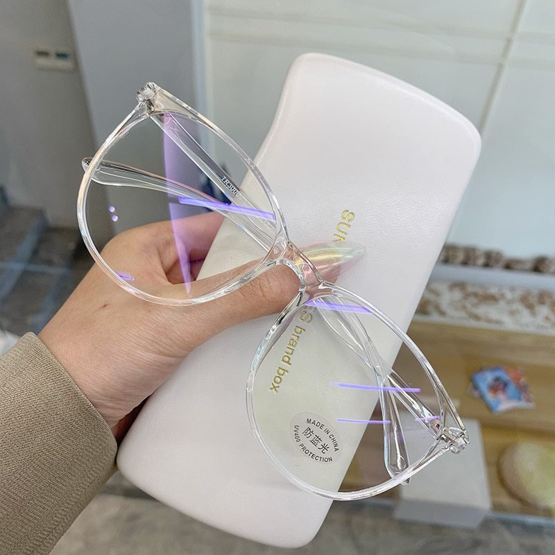 Transparent Anti Blue Light Rounded Glasses Transparent Anti Blue Light Rounded Glasses